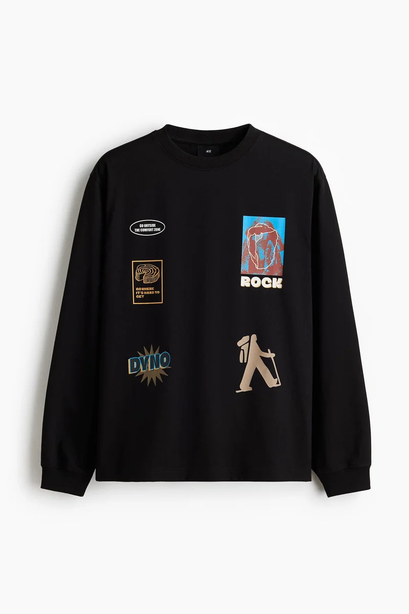 H&M  Loose Fit long-sleeved top for Men | Best Price UAE